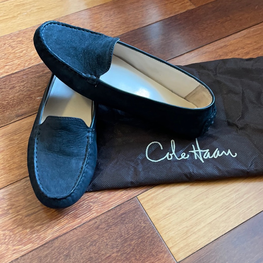 Black suede Cole Haan driving shoes 7.5 NWT